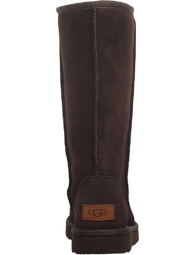 Ugg Classic Tall Ii Womens Suede Fur Lined Winter Boots In Dark Brown