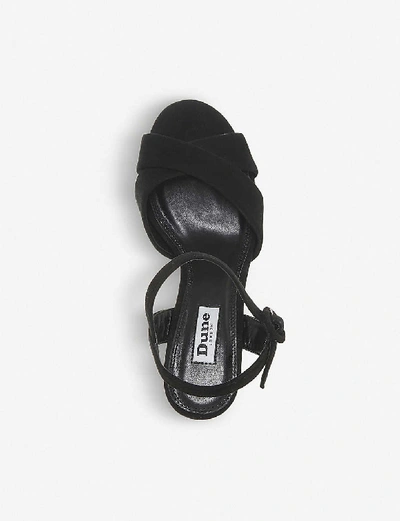 Shop Dune Mallin - Metallic Block Heel Sandal In Black-suede