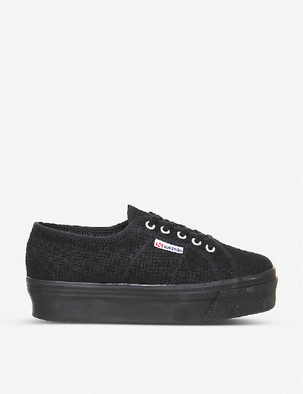superga flatforms black