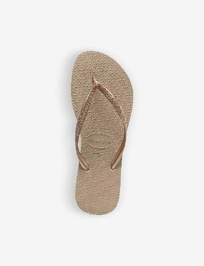 Shop Havaianas Women's Slim Rose Gold Slim Rubber Flip-flops