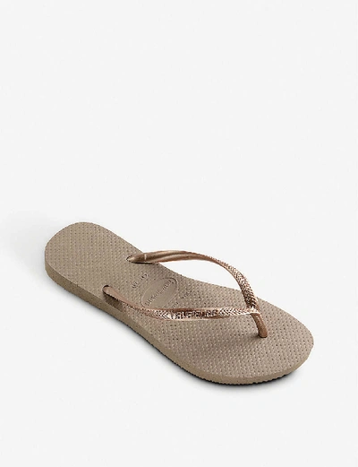 Havaianas Slim Rubber Flip-flops In Slim Rose Gold
