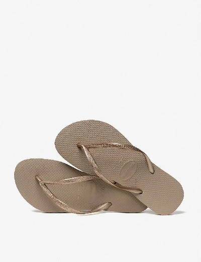 Shop Havaianas Women's Slim Rose Gold Slim Rubber Flip-flops