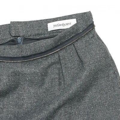 Pre-owned Saint Laurent Wool Skirt Suit In Grey