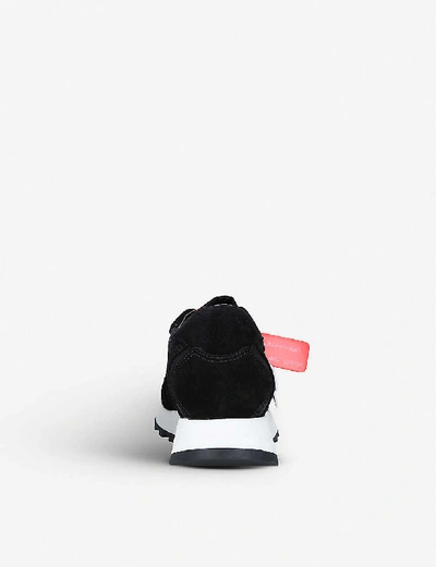 Shop Off-white Arrow Runner Suede And Shell Trainers In Blk/white