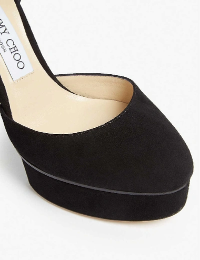 Shop Jimmy Choo Maple 125 Suede Heels In Black