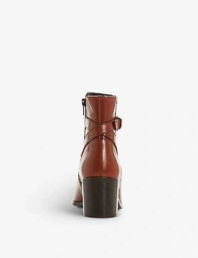 Shop Dune Pacey Leather Ankle Boots In Tan-leather
