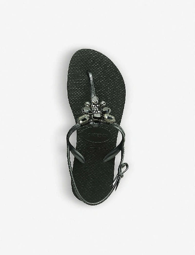 Shop Havaianas Freedom Capri Iii Embellished Rubber Sandals In Black