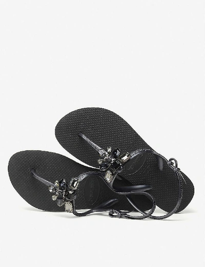 Shop Havaianas Freedom Capri Iii Embellished Rubber Sandals In Black