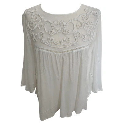 Pre-owned Pedro Del Hierro White Viscose Top