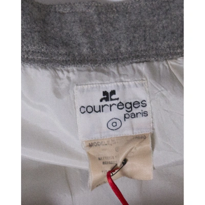 Pre-owned Courrèges Wool Mid-length Skirt In Grey