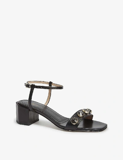 Shop Claudie Pierlot Abbey Gem-embellished Leather Sandals