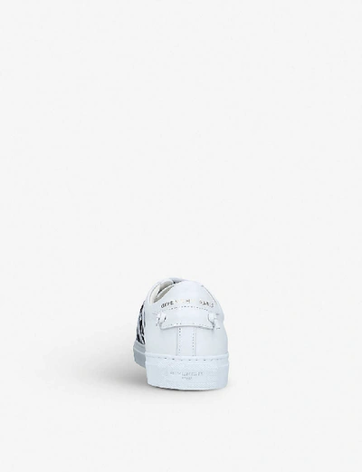 Shop Givenchy Logo-tape Leather Trainers In Blk/white