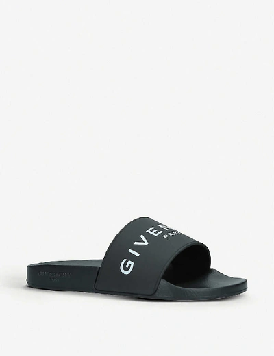 Shop Givenchy Logo-detail Rubber Sliders In Black