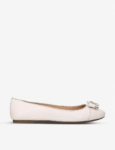 Shop Michael Michael Kors Alice Leather Ballet Flats In Gold Comb