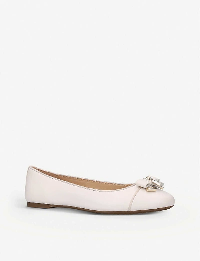 Shop Michael Michael Kors Alice Leather Ballet Flats In Gold Comb