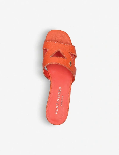 Shop Kurt Geiger Odina Cut-out Leather Sandals In Orange