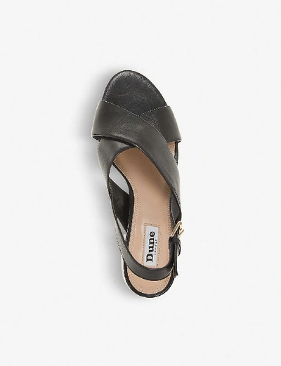 Shop Dune Indey Cross-strap Leather Sandals In Black-leather