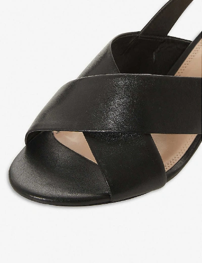 Shop Dune Indey Cross-strap Leather Sandals In Black-leather