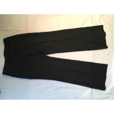 Pre-owned Chloé Wool Large Pants In Black