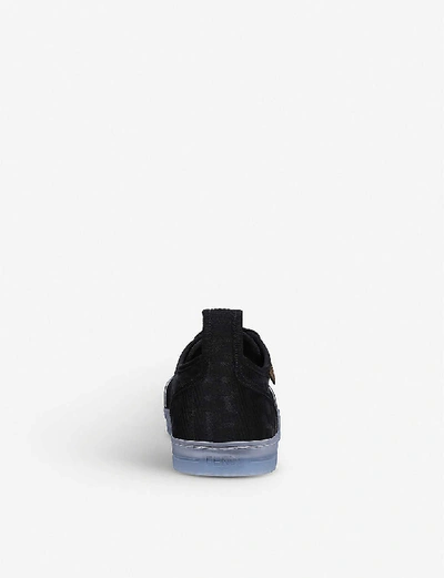 Shop Fendi Promenade Ff-embellished Canvas Trainers In Black