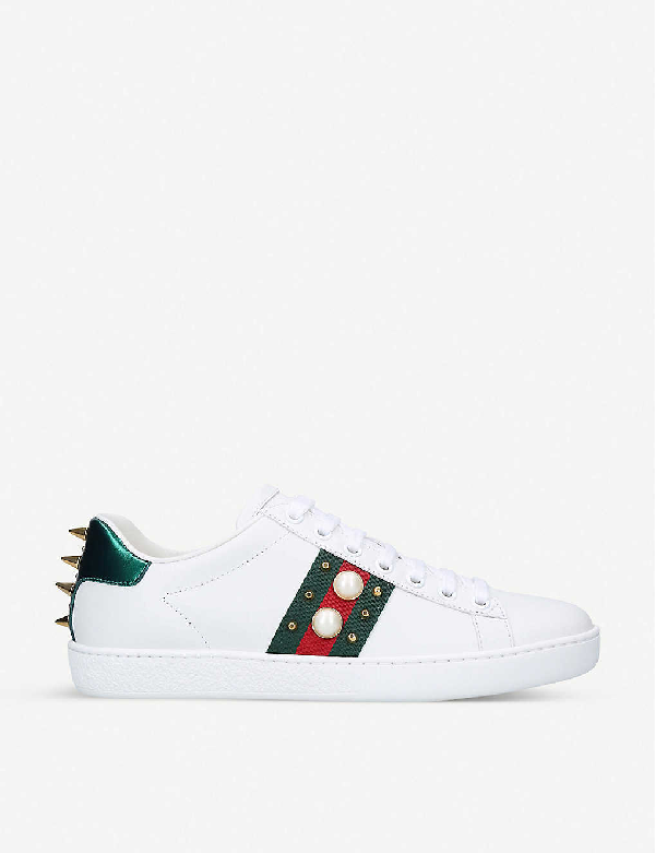 gucci pearl studded sneakers