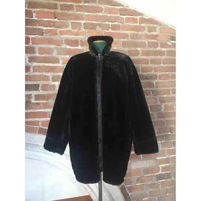 Pre-owned Fendi Faux Fur Coat In Black