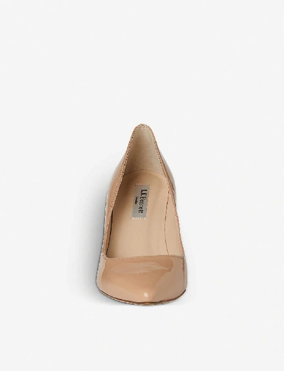 Lk Bennett Floret Pointed Patent-leather Courts In Bei-trench