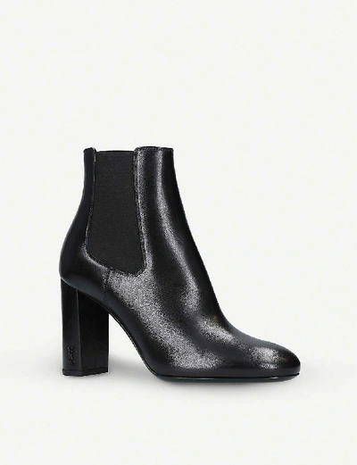 Shop Saint Laurent Loulou 95 Leather Chelsea Boots In Black