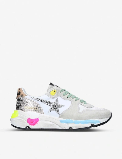 Shop Golden Goose Running Sole L8 Leather Trainers In Grey/other