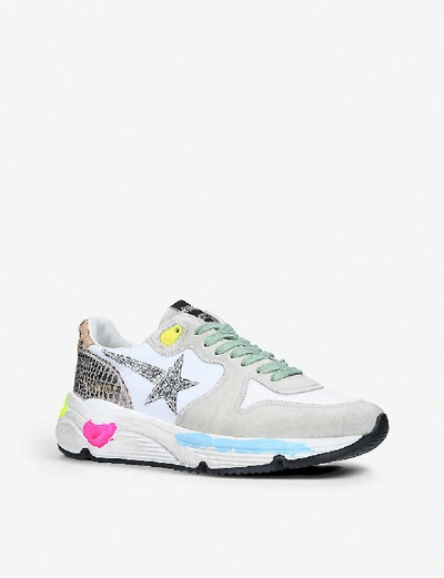 Shop Golden Goose Running Sole L8 Leather Trainers In Grey/other