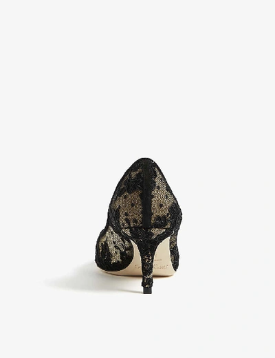 Shop Jimmy Choo Love 65 Floral-lace Courts In Black