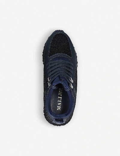 Shop Mallet Diver Leather And Mesh Trainers In Navy