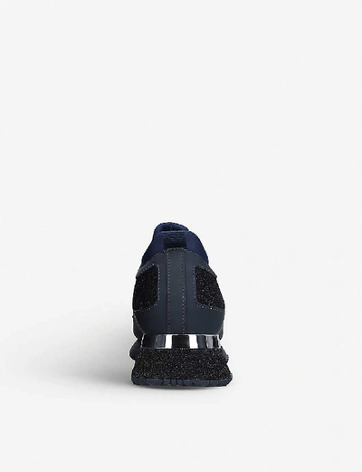 Shop Mallet Diver Leather And Mesh Trainers In Navy