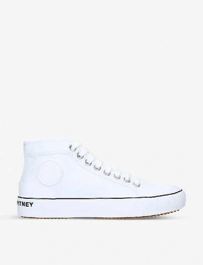 Shop Stella Mccartney Futeni Organic Cotton High-top Trainers In White