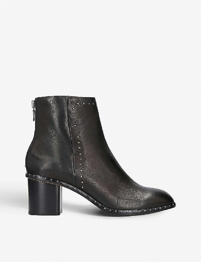 Shop Rag & Bone Willow Micro-stud Leather Heeled Ankle Boots In Black