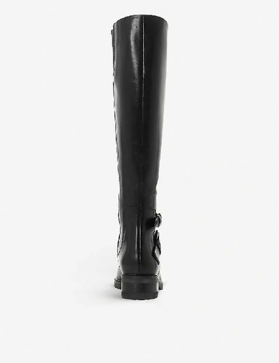 Shop Dune Knee-high Leather Boots In Black-leather