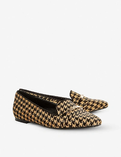 Shop Dune Womens Dogtooth Print Leather Graced Saddle-trim Houndstooth Leather Loafers 3