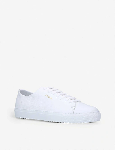 Shop Axel Arigato Logo-embroidered Leather Trainers In White