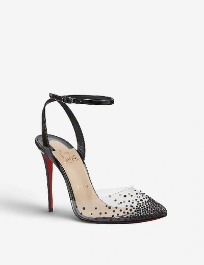 Shop Christian Louboutin Womens Version Black Spikaqueen 100 Pvc/patent 7