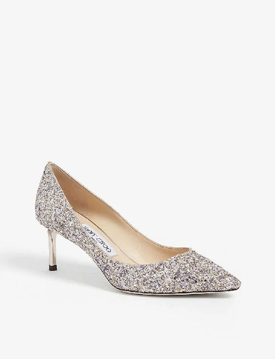 Shop Jimmy Choo Romy 60 Glittered Courts In Platinum Mix