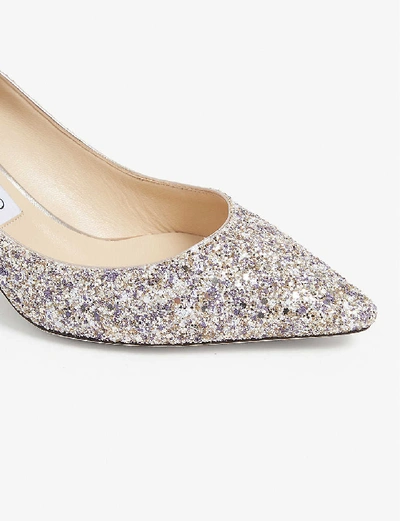 Shop Jimmy Choo Romy 60 Glittered Courts In Platinum Mix