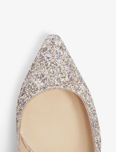 Shop Jimmy Choo Romy 60 Glittered Courts In Platinum Mix