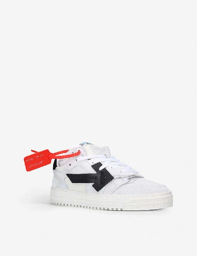 Shop Off-white Off Court Arrow-patch Suede And Canvas Low-top Trainers In White/blk