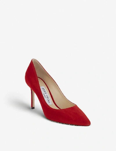 Shop Jimmy Choo Romy 85 Suede Courts In Red