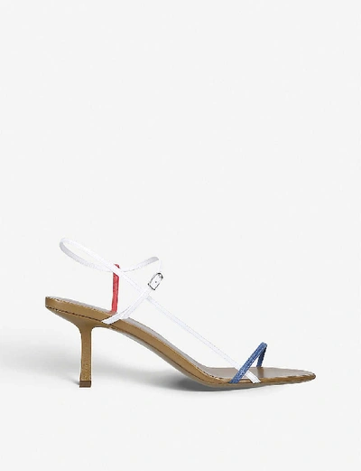 The Row Bare Color-block Leather Sandals In Green+oth