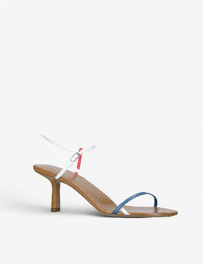 Shop The Row Nude Criss-crossed Leather Heeled Sandals In Green+oth