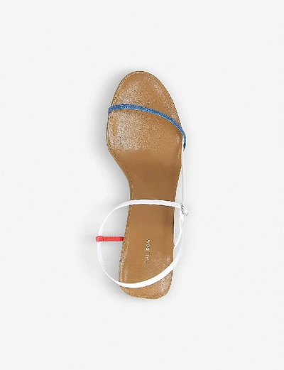 The Row Bare Color-block Leather Sandals In Green+oth