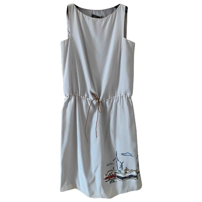 Pre-owned Trussardi Silk Dress In Grey
