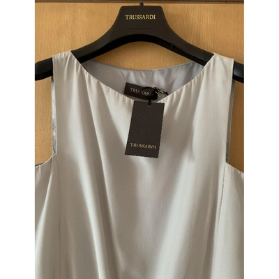 Pre-owned Trussardi Silk Dress In Grey