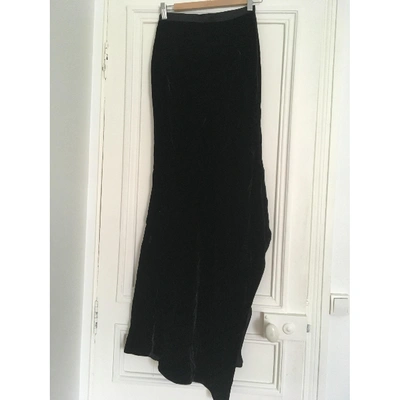 Pre-owned Olivier Theyskens Velvet Maxi Skirt In Black